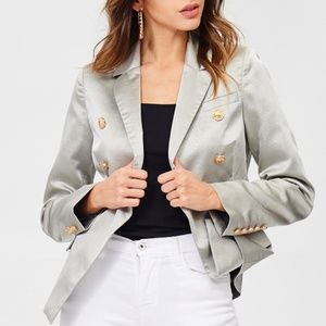 HESPERUS / Metallic Open Blazer with Buttons
